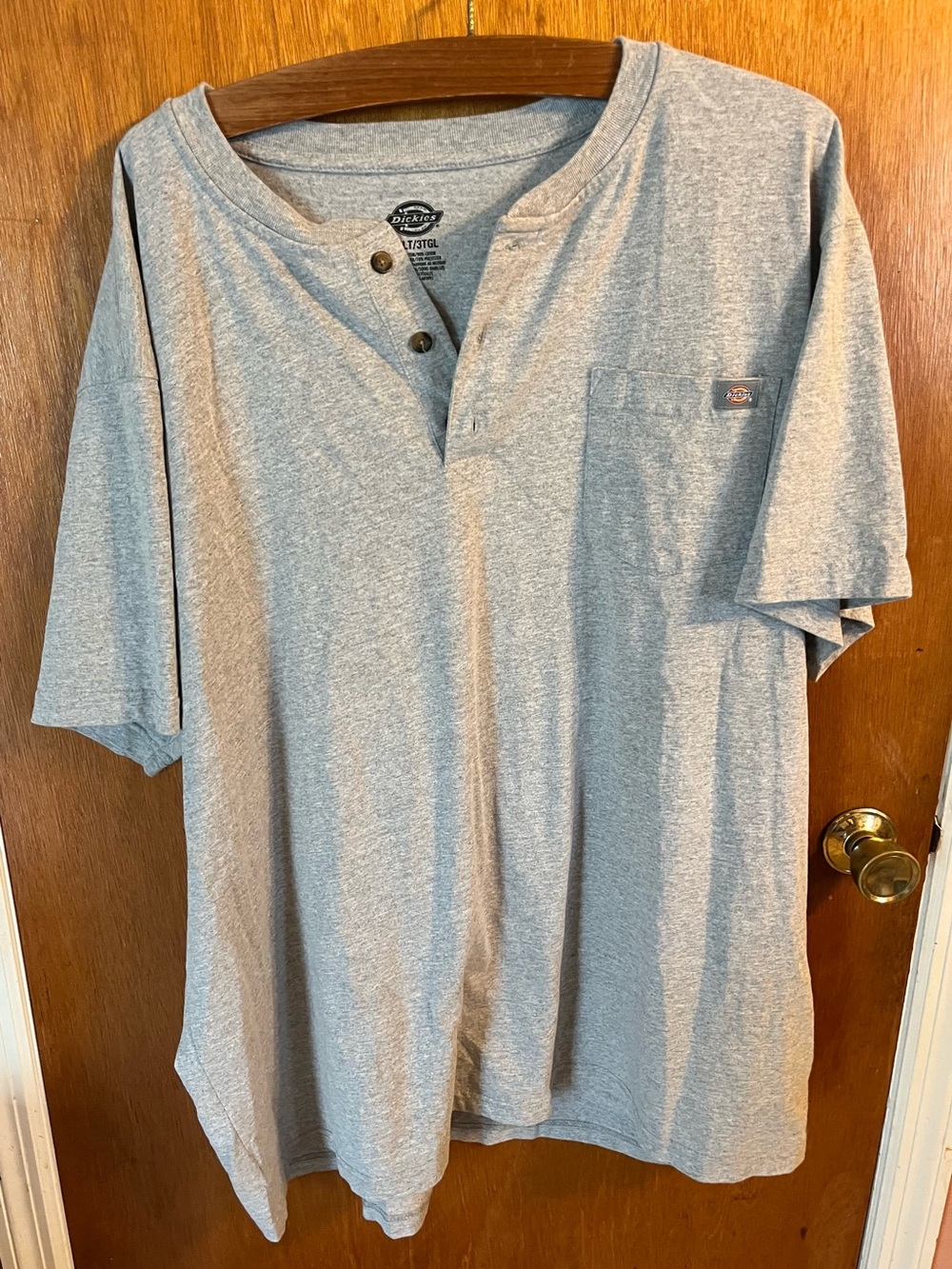 Dickies Men’s Short Sleeve Henley Tee - Heather Gray-Never worn